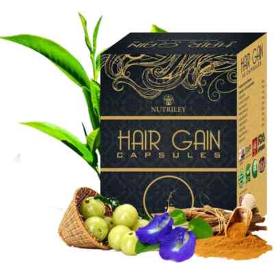 Nutriley Hair Gain Capsules (60caps)  all-natural & ayurvedic way