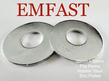 m20 x 60mm penny repair washer large mudguard steel zinc 20mm 60 washers