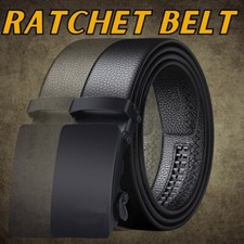 Microfiber Leather Mens Ratchet Belt Belts For Men Adjustable Automatic Buckle B