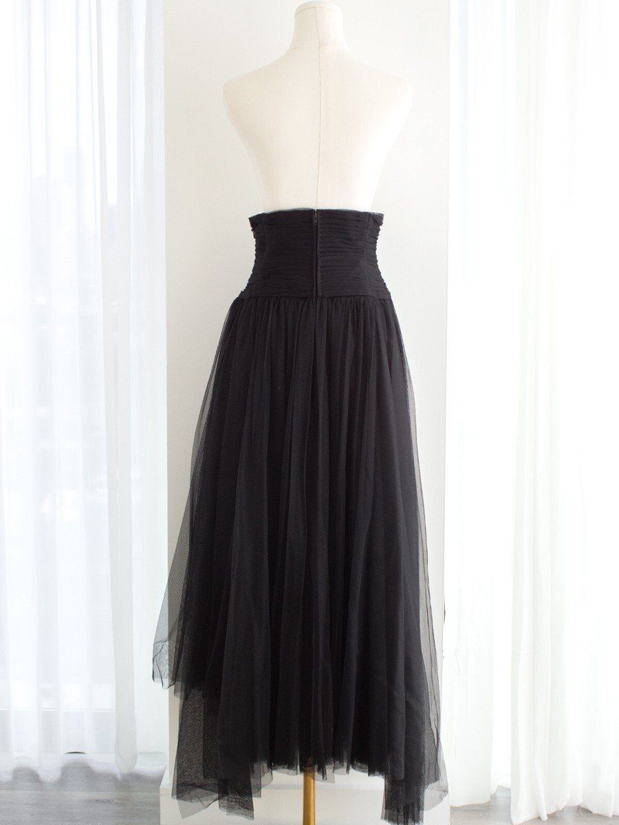 SALE❣️CHANELのロングskirt、超美品、00製、#38 Rare Chanel Vintage S/S 1992 Black Tulle Corseted Skirt | eBay