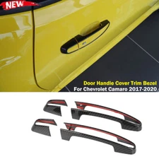 Carbon Fiber ABS Exterior Door Handle Cover Trim For Chevrolet Camaro 2017-22