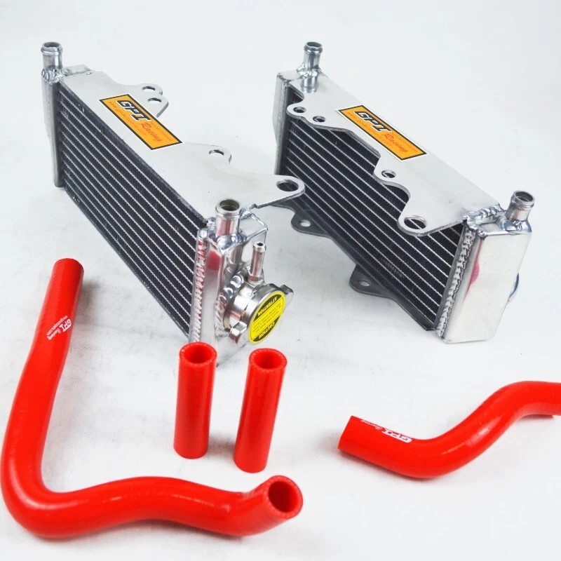 Fit 1992-1996 Honda CR250R CR 250R CR250 R Aluminum Radiator Red Hose 1993 1994 - Image 3 of 4