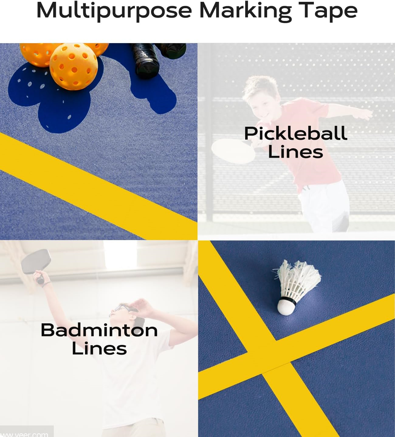 Outdoor Pickleball Court Marking Tape Pickleball Court Marking Kit 2 X 230F 689829523732 eBay