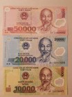 3 Note set Vietnam 50K, 20K, 10K Dong Polymer Note UNC. Vietnamese 