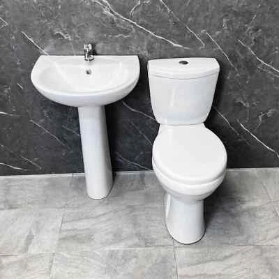 HYDROS Gigi Bathroom Suite Comfort Height Toilet & Basin Sink Set Raised Height Tall