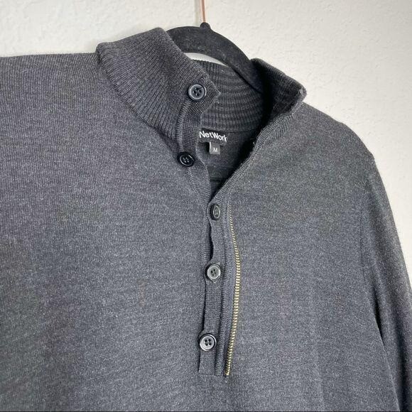 NetWork Men's Quarter Button Pull Over Sweater Me… - image 7