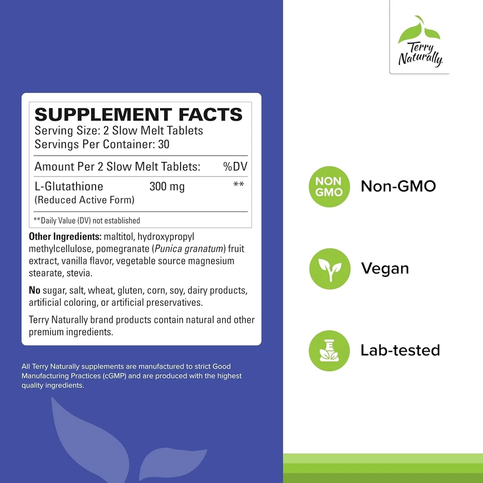 Terry Naturally Clinical Glutatión - Suplemento antioxidante para alta absorción Foto 2 de 4