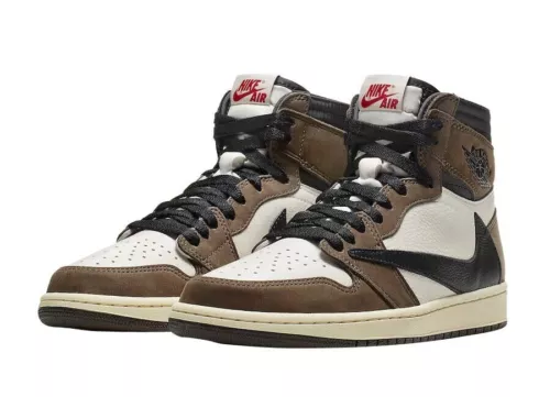 Travis Scott x Air Jordan 1 Retro High OG 'Mocha' CD4487‐100 nuovo con scatola - Foto 1 di 7