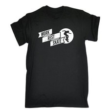 WORK REST SKATE T-SHIRT tee skateboard board accessories funny birthday gift