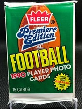 1990 Fleer Premiere Edition Football Vintage Sports Trading Cards Wax Pack NEW