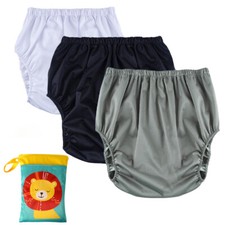 3Pack Adult Washable Incontinence Underwear Diaper Pants Reusable Leak-proof