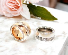 Edelstahlringe Damen Ring Zirkonia Steine Mas...