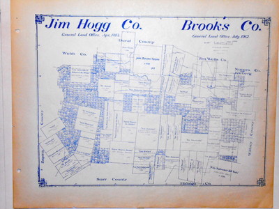 Old Jim Hogg & Brooks County Texas General Land Office Owner Map Hebbronville #2