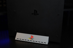 PlayStation 4 Pro Vertical Stand Classic Gray, 3d print.