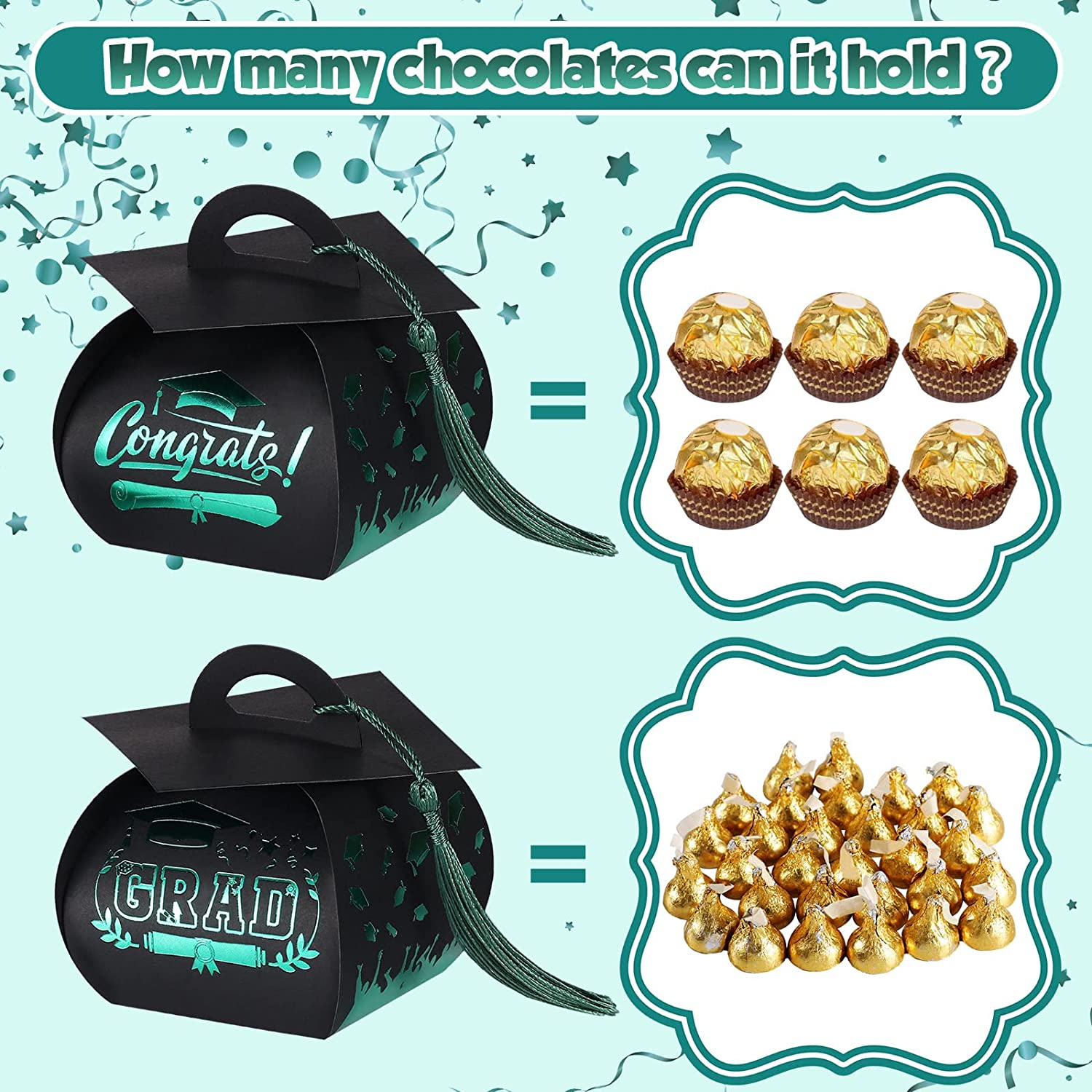 30 Pcs Graduation Cap Gift Box Party Favors Candy Box with Tassel | eBay