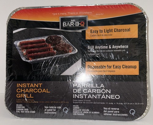 Mr. Bar-B-Q Disposable Instant Charcoal Grill Easy Disposal And Clean Up NWT NEW