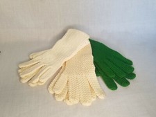 Vintage set of 3 Knit Womens Gloves green cream