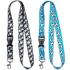 Pack of 3 Rolseley Football Patterned Lanyard Neck Straps with Metal Clip