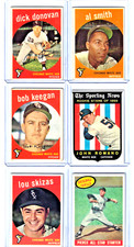 1959 Topps Baseball -lot  of 6 #5 22 86 138 328 466 Chicago White Sox!