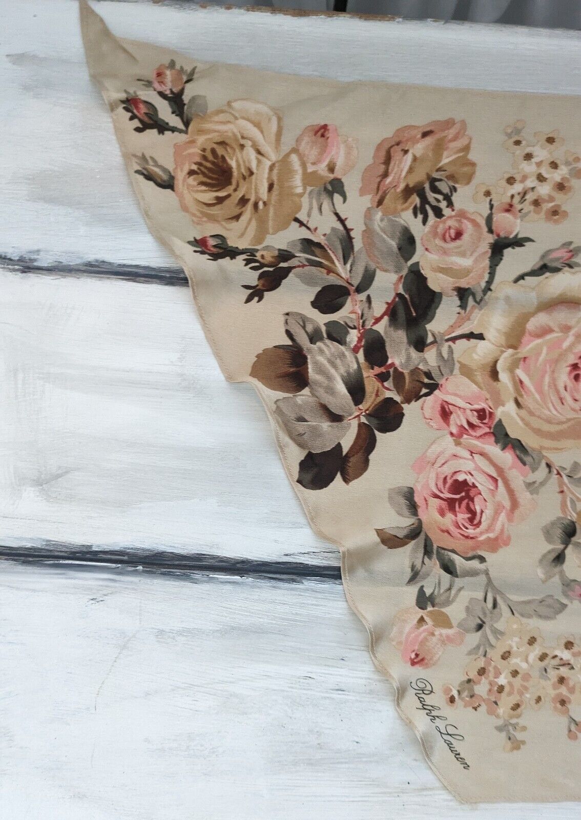 VTG Ralph Lauren Beautiful Floral Pattern 100% Si… - image 6
