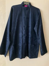 SHANGHAI TANG BLACK SILK HOT PINK SILK LINING WOMENS JACKET SIZE US 10/UK 12