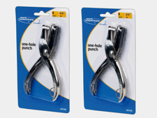 2 Swingline Work Essentials ONE-HOLE PUNCH 1/4" Dia Metal Handheld Hold 5 Sheets