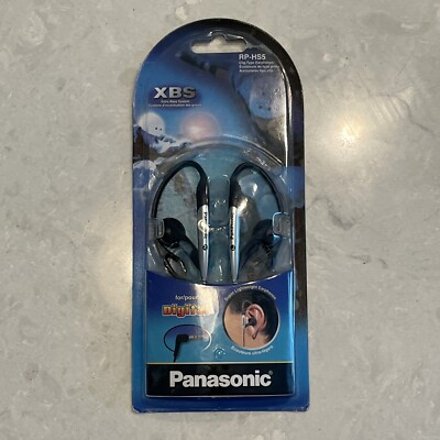 Vintage Panasonic RP-HS5 XBS Clip Type Earphones New In Packaging
