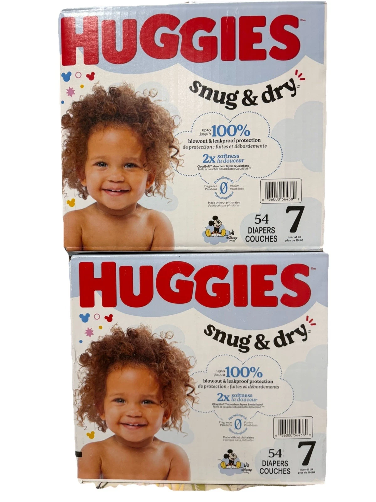 Huggies Snug And Dry Diapers 54 Count Times Two Boxes 118 Count Total Size 7 New