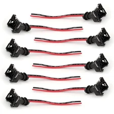 Automotive Injector Connector, Waterproof Fuel Injector Socket with 8 PCS Black