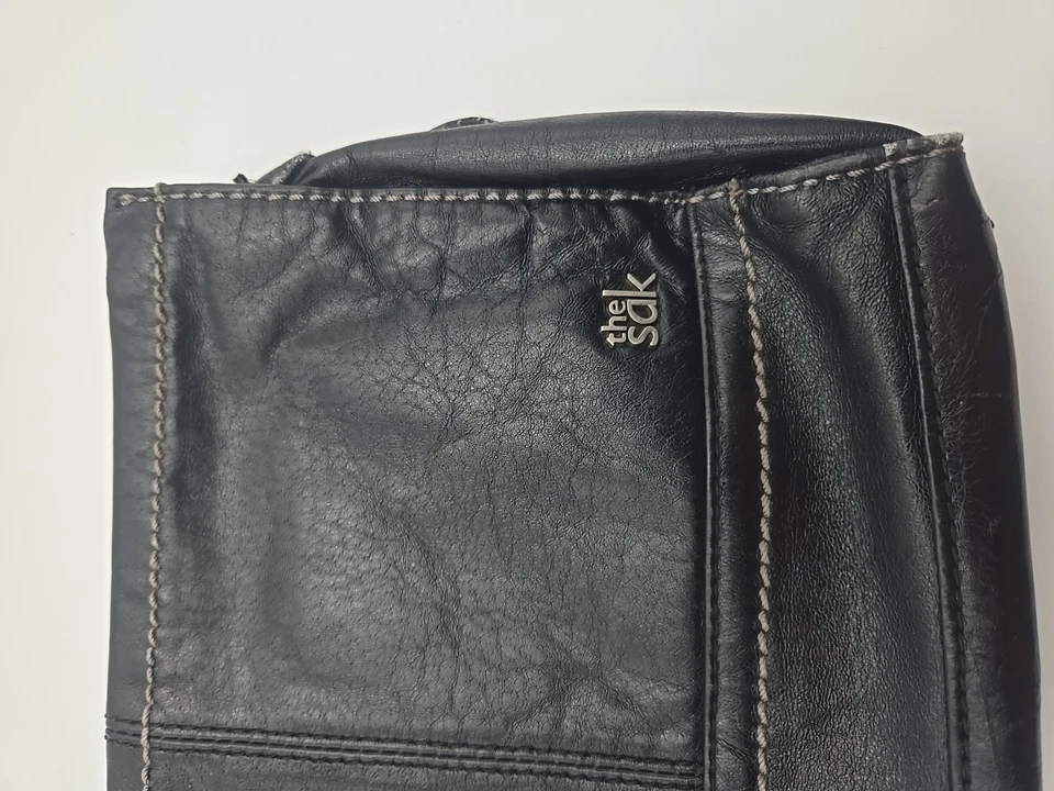 Клатч через плечо SAK Iris кожаный трехсторонний износ черная сумка маленький - Изображение 2 из 4