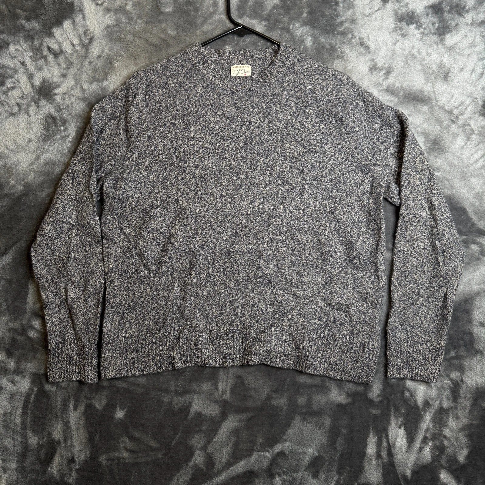 J.Crew Mens Merino Wool Knit Sweater Size X-Large Gray Crewneck Long Sleeve
