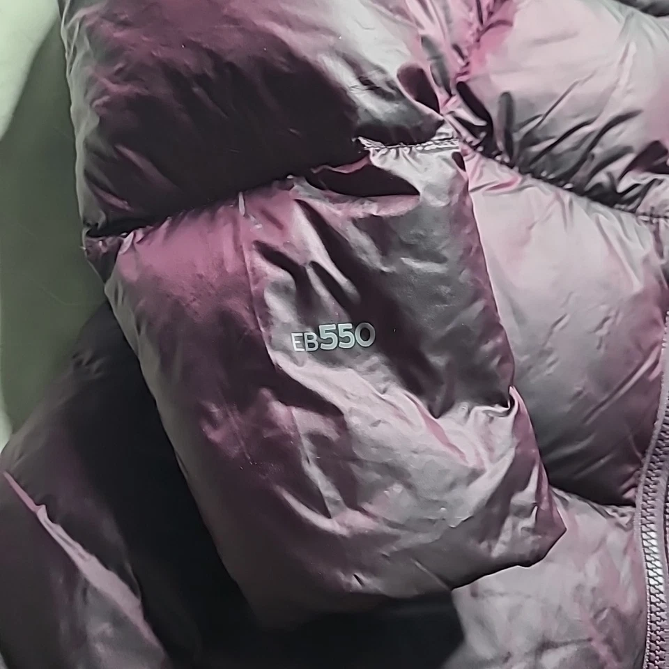 Abrigo largo acolchado Eddie Bauer para mujer EB550 plumón de ganso parka talla XS S borgoña Foto 2 de 4