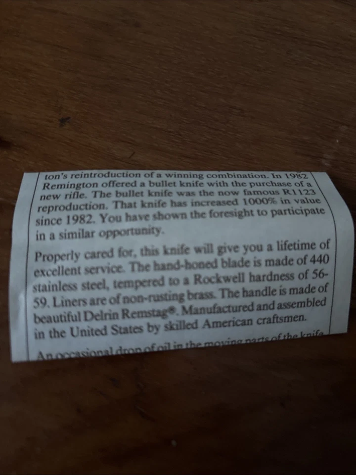 Nuevo en Caja Escopeta Remington Cuchillo Conmemorativo 11-87 870 Bomba, Caja y Papeleo Foto 3 de 4