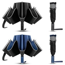 2-Pack 10 RIBS Unbreakable Windproof Travel Automatic Umbrella for Rain Sun