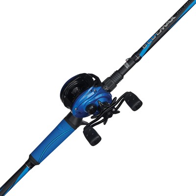 Abu Garcia Blue Max Low Profile Baitcast Reel and Fishing Rod Combo, 7', 