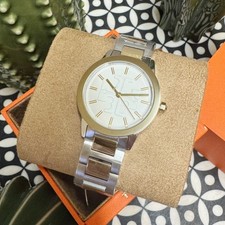 NEW Tory Burch Large Gigi Gold & Silver Stainless Two Tone Watch TBW2025