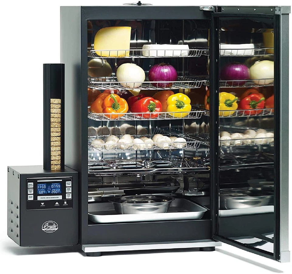 Bradley Fumador 4 Estantes Control Digital Carne Fumador Gabinete 76L BTDS76P Foto 3 de 4