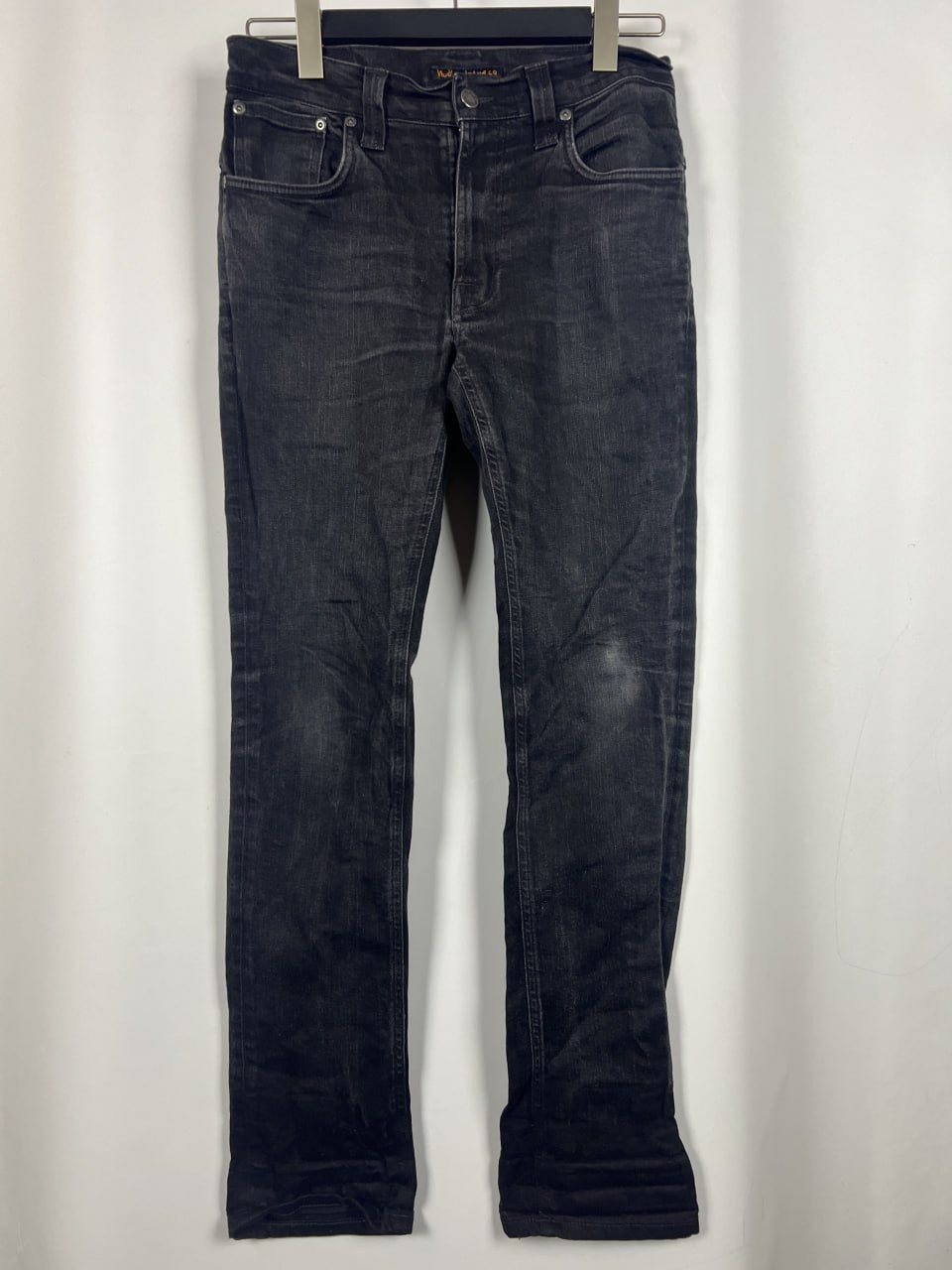 NUDIE Thin Finn Denim Gray Slim Straight Jeans Size W33 L32