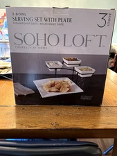 Soho Loft 3 Bowl Serving Set w/ Plate