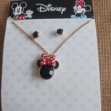 Disney Minnie Mouse Necklace, Pair Of Earrings , Brand New So Cute