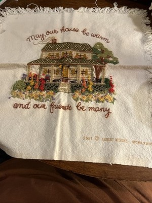Vintage Crewel Work House Verse