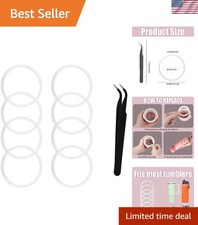 Hydro Flask Gasket Replacement Set - 8 Leak-Proof Silicone Rings with Tweezers