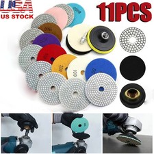 11Pcs 4 inch 100mm Diamond Polishing Pads Kit Wet/Dry for Granite Stone Concrete