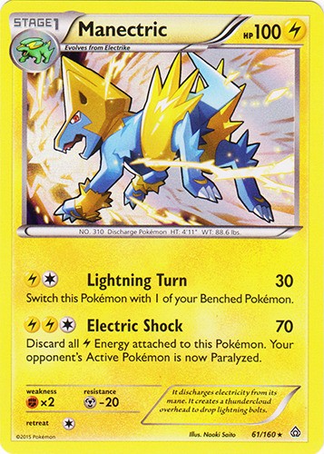 Manectric - 61/160 - Holo Rare (Hp) Primal Clash - Lightning Pokémon