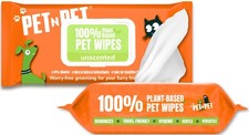 100 Plant Based Dog Wipes for Paws and Butt, 100 Counts Hypoallergenic Unsce...