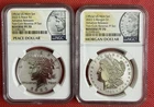 2023-S Reverse Proof $1 Morgan and Peace Dollar 2pc Set NGC PF70 FDI 100th Label