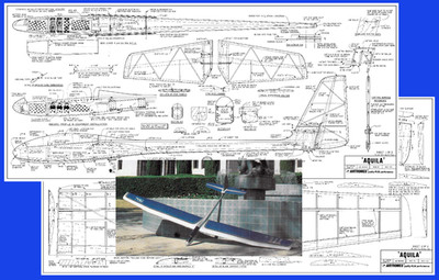 Airtronics Model Airplane Plans (RC): Aquila 100'' Sailplane by Lee Renaud