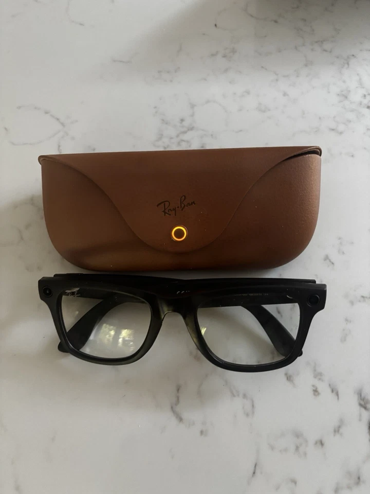 Ray Ban Meta Wayfarer RW4008 Sunglasses Black, Green Transition lenses-EXCELLENT, photo 1 of 5