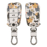 HüLle FüR VW Golf 7 MK7 3-Tasten AutoschlüSsel AutoschlüSsel Kunstleder Case