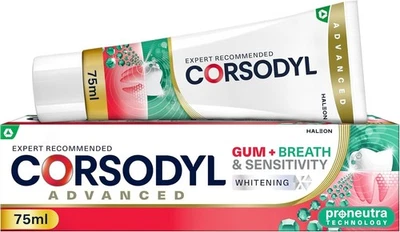 Corsodyl Active Gum Repair Toothpaste for Bleeding Gums, Fresh Mint, 75ml UK